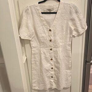 LOFT Cream and Black Dress